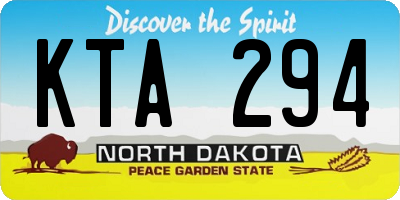 ND license plate KTA294