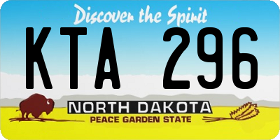 ND license plate KTA296
