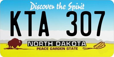 ND license plate KTA307