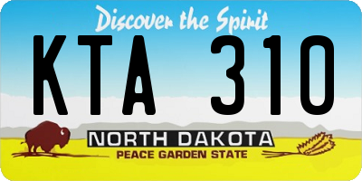 ND license plate KTA310