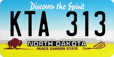 ND license plate KTA313