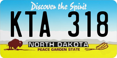 ND license plate KTA318