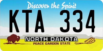 ND license plate KTA334