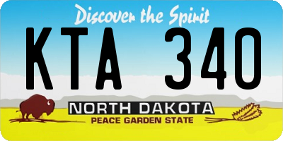 ND license plate KTA340