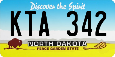 ND license plate KTA342