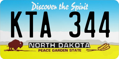 ND license plate KTA344
