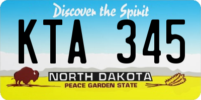 ND license plate KTA345
