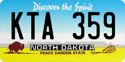 ND license plate KTA359