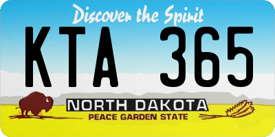 ND license plate KTA365