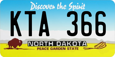 ND license plate KTA366