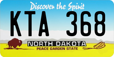 ND license plate KTA368