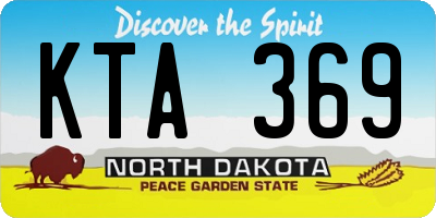 ND license plate KTA369