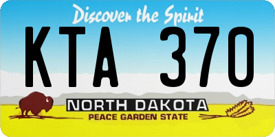 ND license plate KTA370