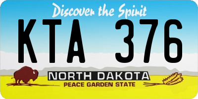 ND license plate KTA376
