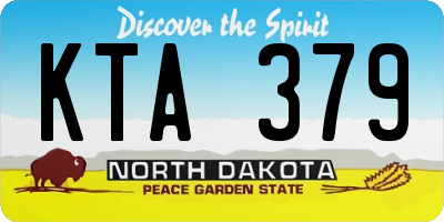ND license plate KTA379