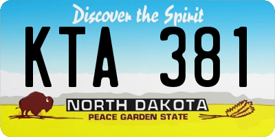 ND license plate KTA381
