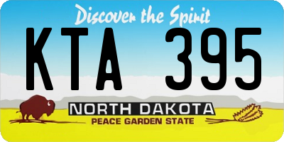ND license plate KTA395