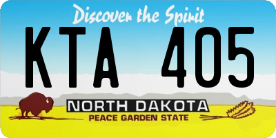 ND license plate KTA405