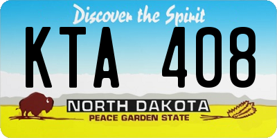 ND license plate KTA408