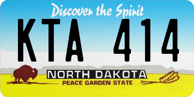 ND license plate KTA414