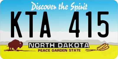 ND license plate KTA415