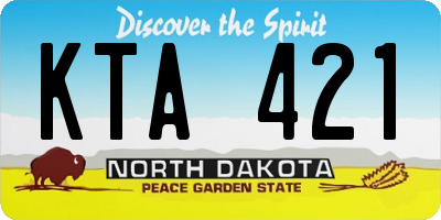 ND license plate KTA421