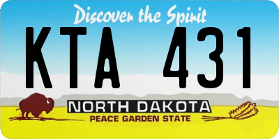 ND license plate KTA431