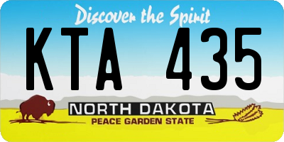 ND license plate KTA435