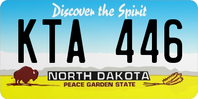 ND license plate KTA446