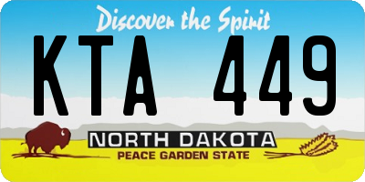 ND license plate KTA449