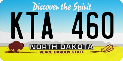 ND license plate KTA460