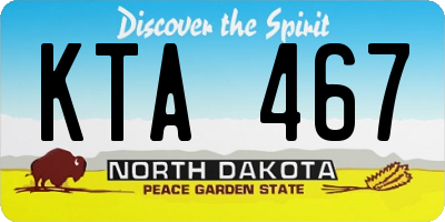 ND license plate KTA467