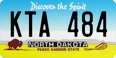 ND license plate KTA484
