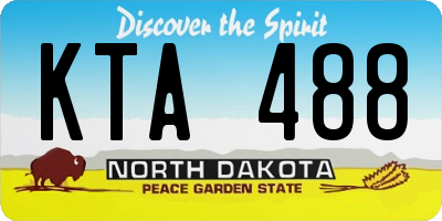 ND license plate KTA488
