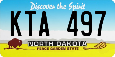ND license plate KTA497