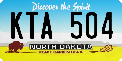 ND license plate KTA504