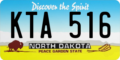 ND license plate KTA516