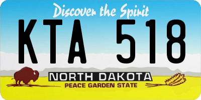 ND license plate KTA518
