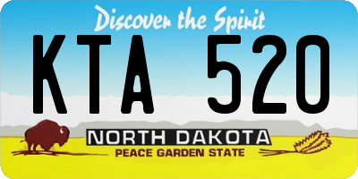 ND license plate KTA520