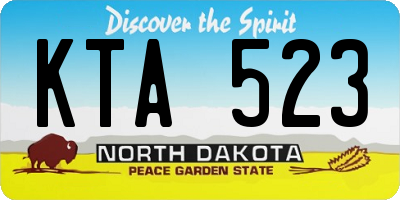 ND license plate KTA523