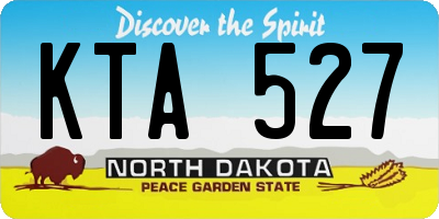 ND license plate KTA527