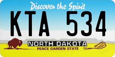 ND license plate KTA534
