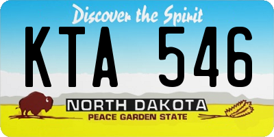 ND license plate KTA546