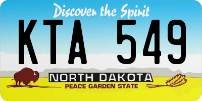 ND license plate KTA549