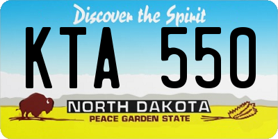 ND license plate KTA550
