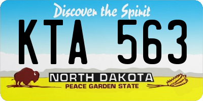 ND license plate KTA563