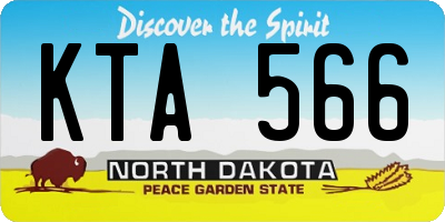ND license plate KTA566