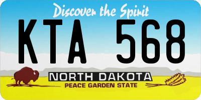 ND license plate KTA568