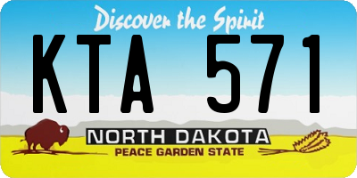 ND license plate KTA571
