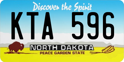 ND license plate KTA596